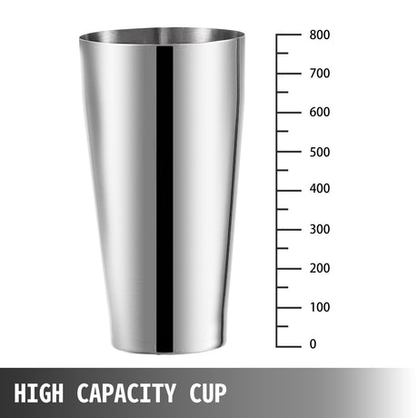 Milkshake being blended in the stainless steel cup
