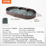 Sandbox with Cover, 72 x 41.5 x 9.1 in Oval Sand Box, HDPE Sand Pit with 4 Corner Seating and Bottom Liner, Kids Sandbox for Outdoor Backyard, Beach, Park, Gift for Boys Girls Ages 3-12, Brown