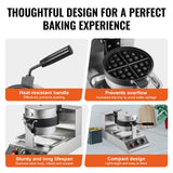 Non stick round baking plates opened on the waffle maker