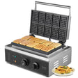 Stainless steel commercial waffle maker making 10 rectangle waffles