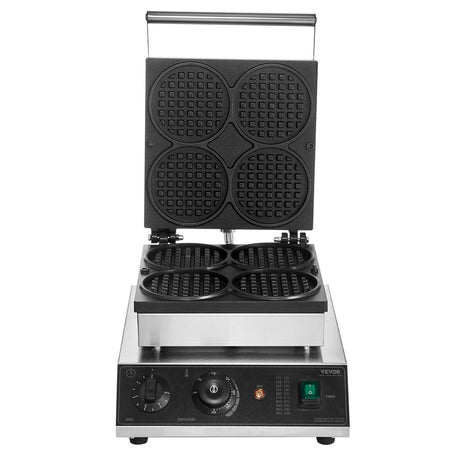 Dimension diagram of the 1750 W four waffle commercial maker