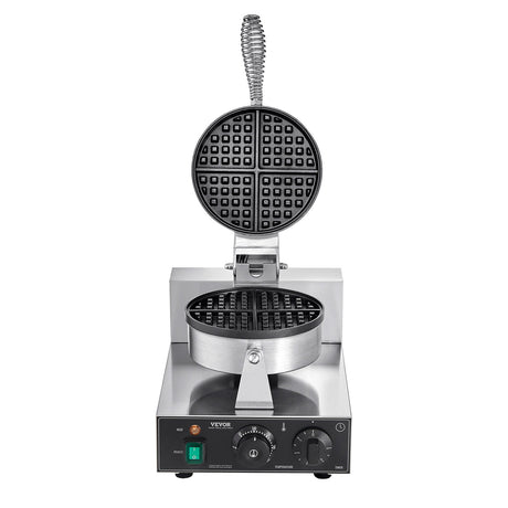 Dimension diagram of the 1230 W round commercial waffle maker