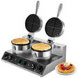 Dual head commercial Belgian waffle maker in stainless steel