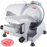 Commercial electric meat slicer with 250 mm carbon steel blade and stainless steel tray