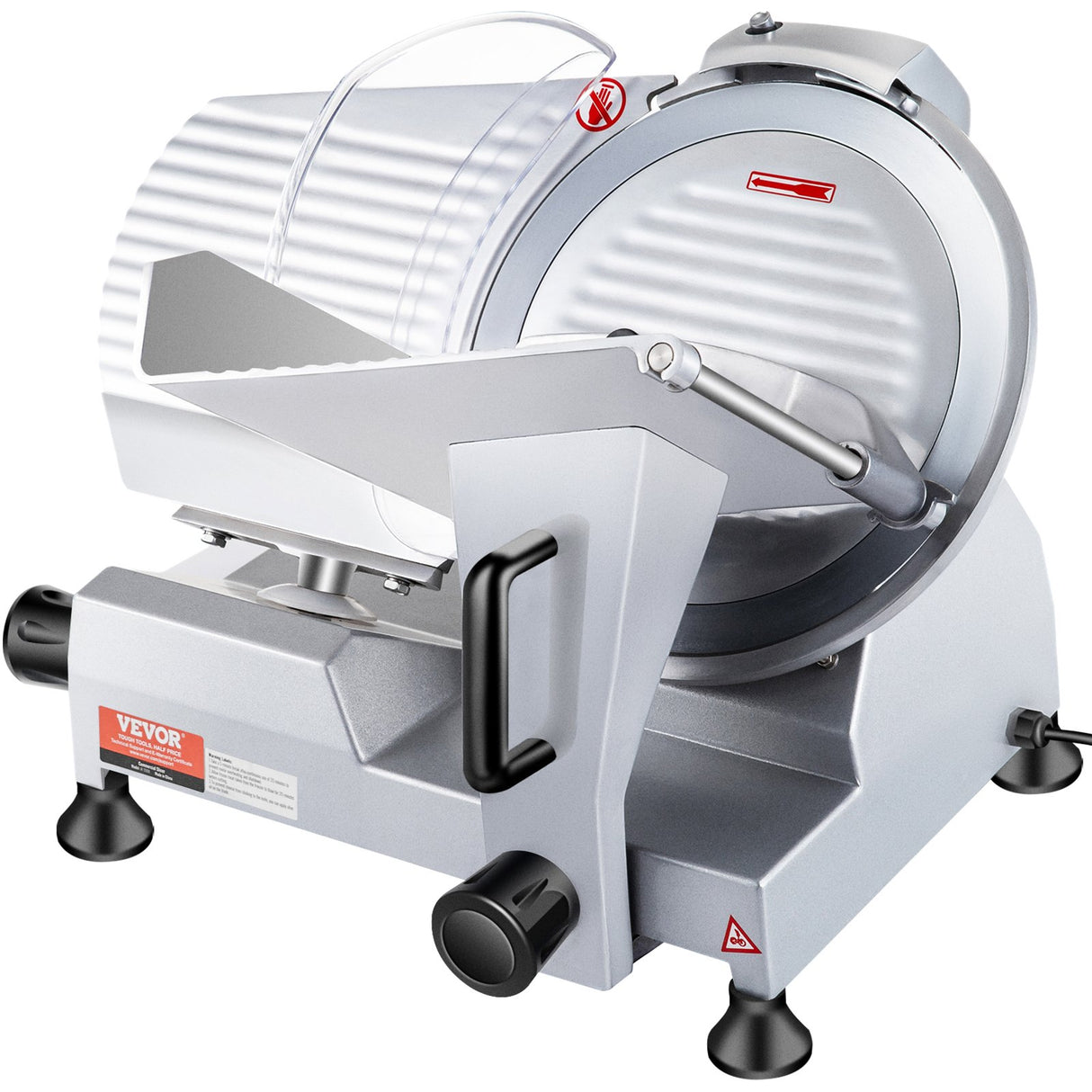 Dimension diagram of the 240 W commercial meat slicer