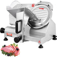 Commercial electric meat slicer with 20 cm carbon steel blade and food carriage