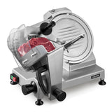 Commercial electric meat slicer with 250 mm carbon steel blade and aluminium alloy body