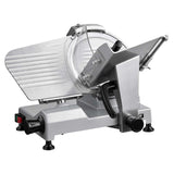 Dimensions view of the 240 W commercial deli meat slicer