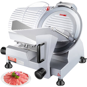 Commercial 320 W electric meat slicer with 300 mm blade and stainless steel tray
