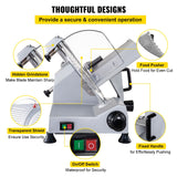 Removable blade, food holder and pusher shown separated for cleaning