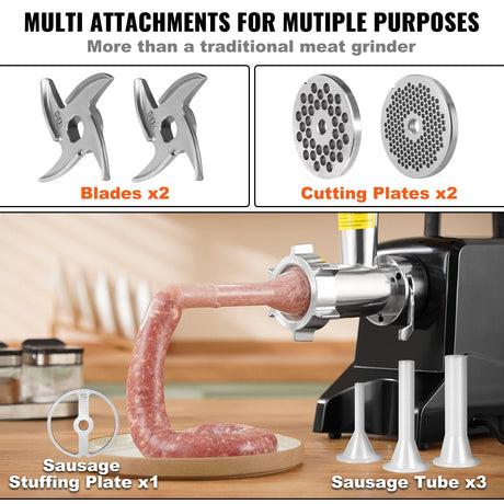 Stainless steel blade with coarse and fine cutting plates for the meat grinder