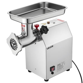 Size 22 commercial electric meat grinder with 1100 W motor and metal feed hopper