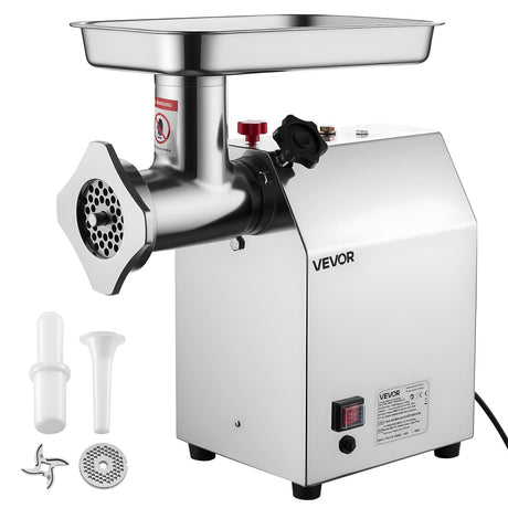 Mince extruded from the grinding head into a tray