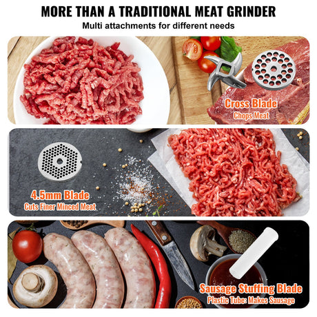Two SUS420 stainless steel grinding blades supplied with the meat grinder