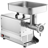 Sausages being filled using the stuffing tube on the meat grinder