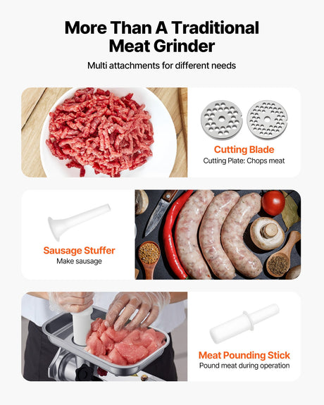 Two SUS420 grinding blades and two cutting plates supplied with the grinder