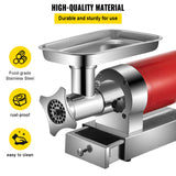 Large capacity meat tray and enlarged throat on the meat grinder