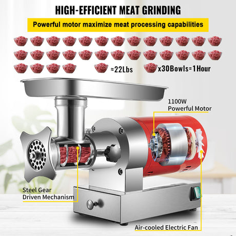6 mm and 8 mm grinding plates supplied with the meat mincer