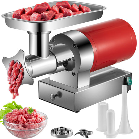 Single button control and circuit breaker on the meat grinder