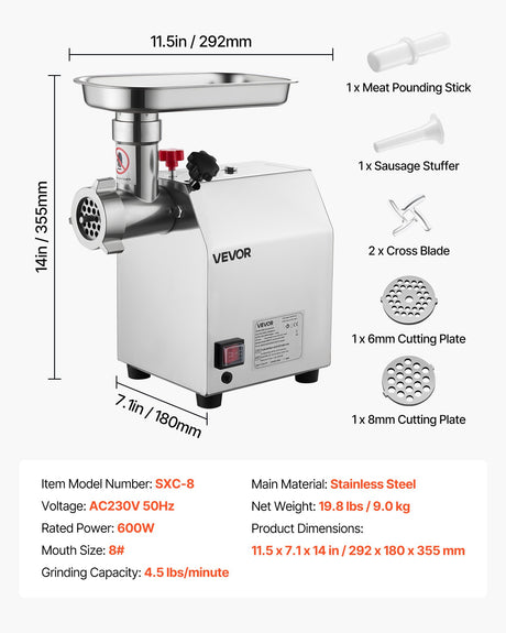 Mince extruded from the grinder head onto a plate