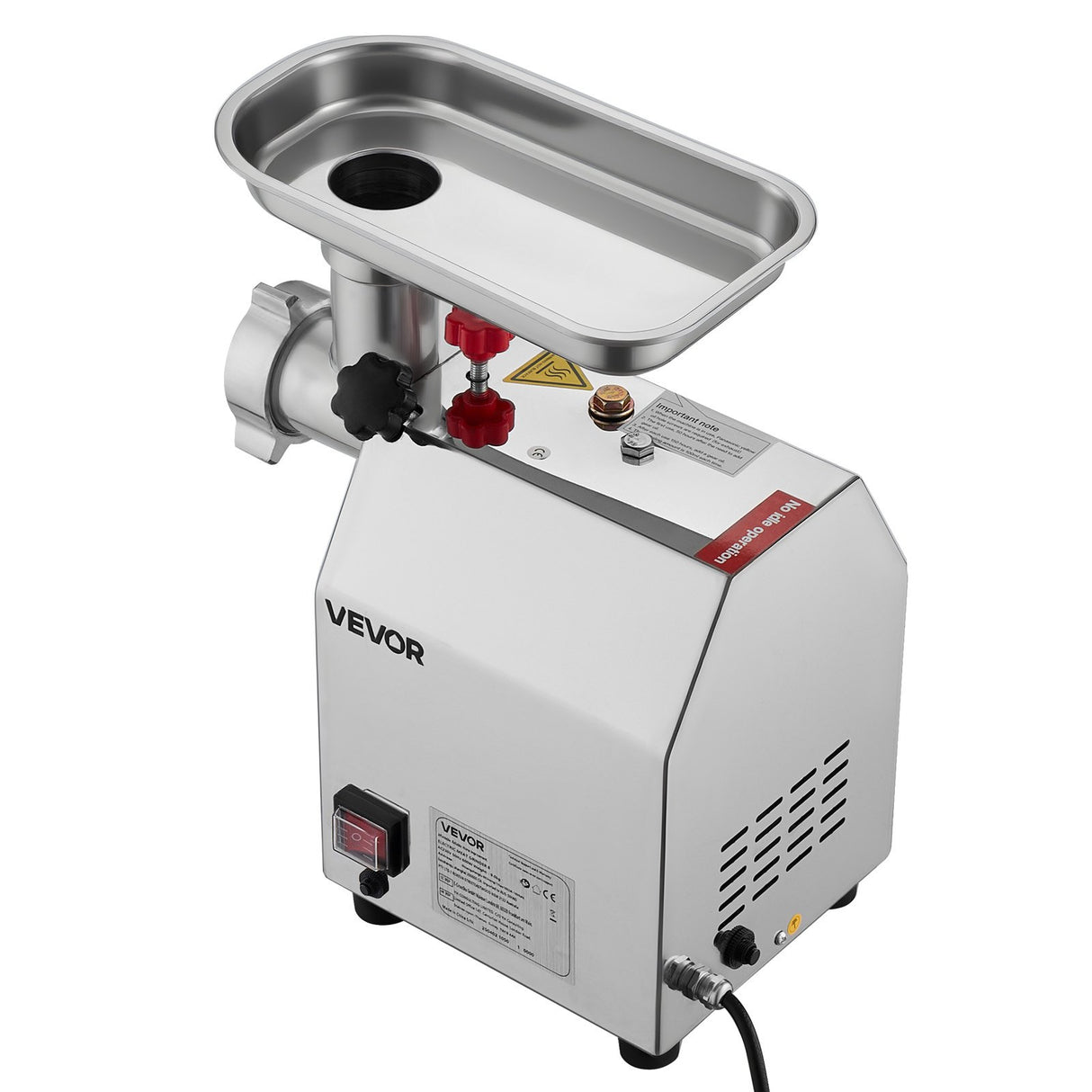 Dimension diagram of the 600 W countertop meat grinder