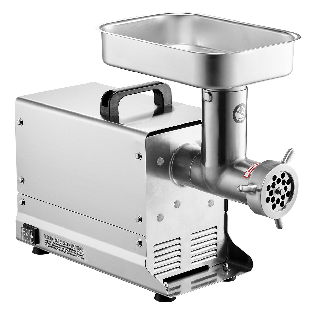 Mince coming out of the grinder head into a bowl
