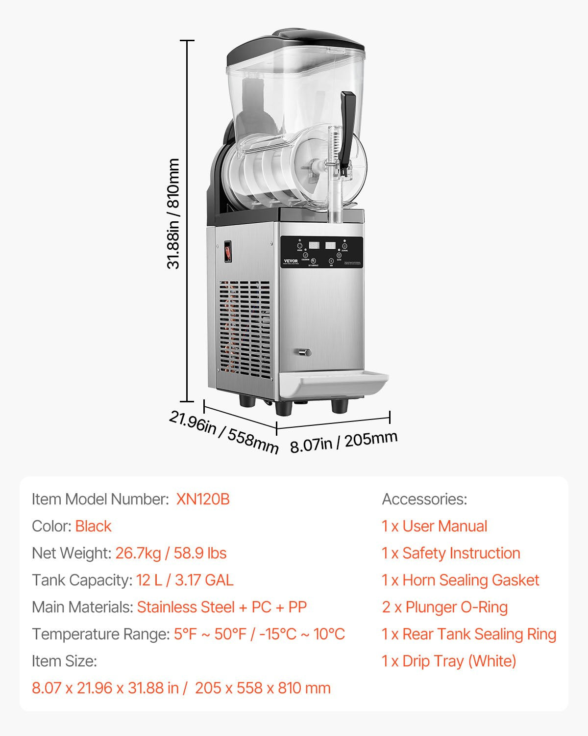 Modular tank parts disassembled from the slushy machine for cleaning