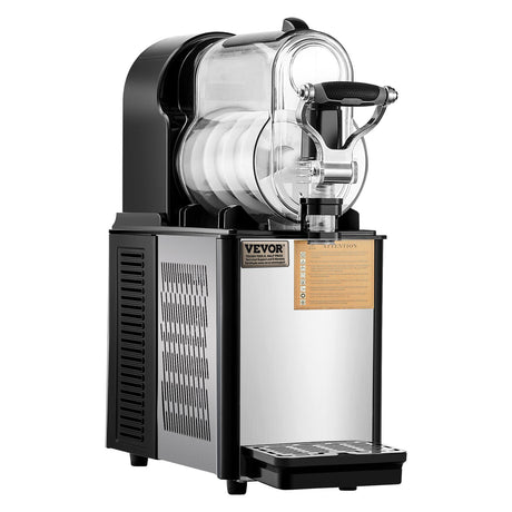 Slushy machine on a cafe counter serving frozen drinks to customers