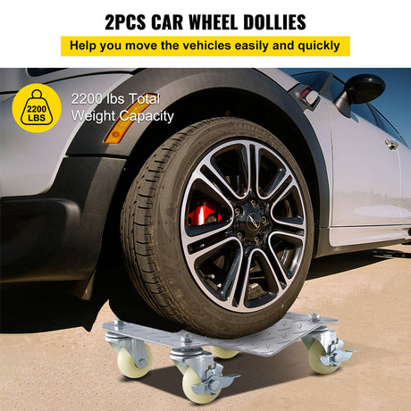 Tire wheel dollies 16 x 12 inch steel car dolly 2 pack
