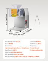 Side profile of the 850 W commercial meat cutting machine