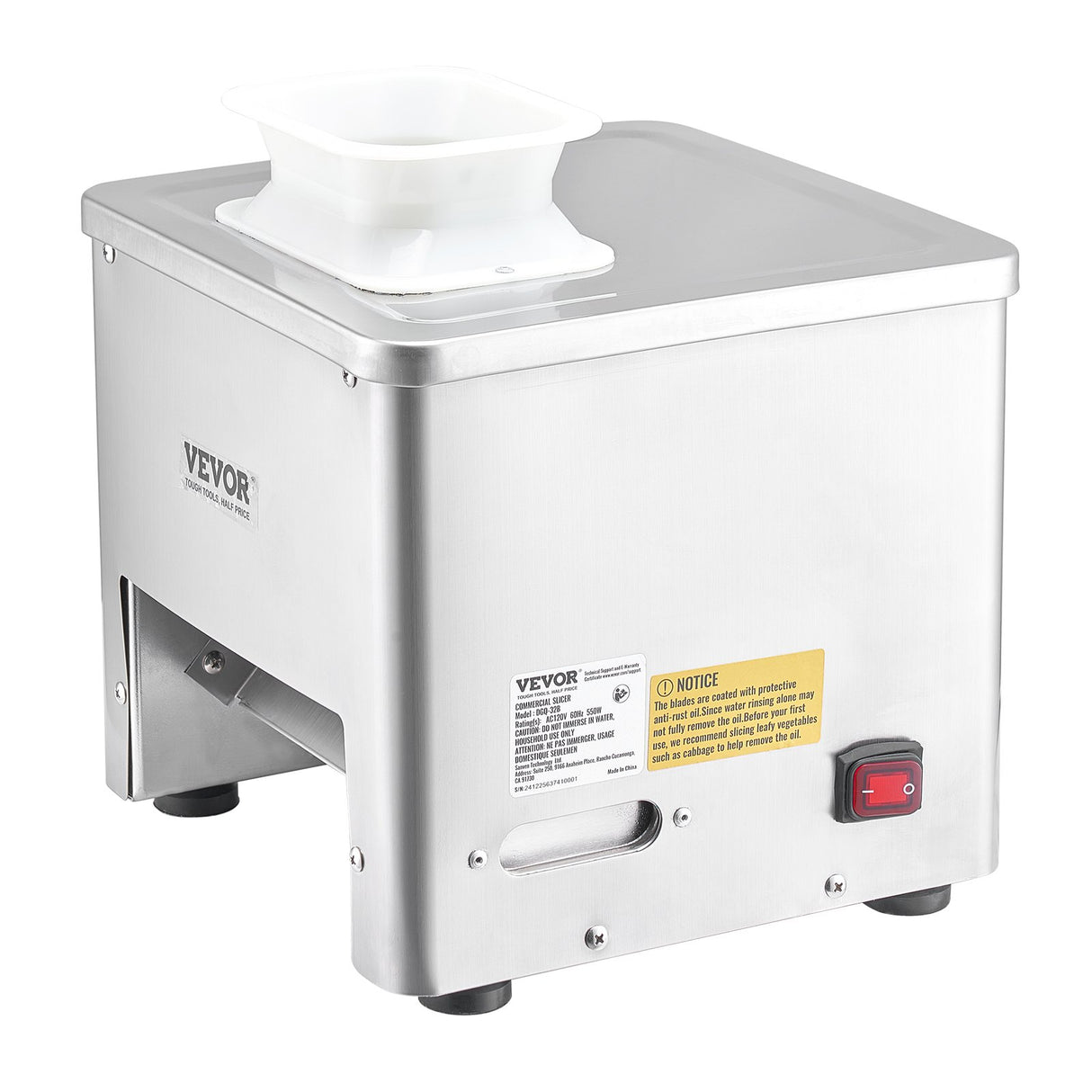 Rear view showing the 550 W motor housing
