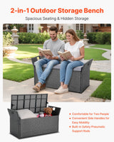 Bingil Outdoor Storage Bench, PE Rattan