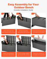Bingil Outdoor Storage Bench, PE Rattan