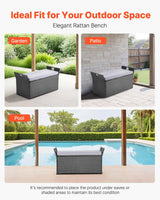Bingil Outdoor Storage Bench, PE Rattan