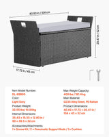 Bingil Outdoor Storage Bench, PE Rattan