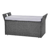 Bingil Outdoor Storage Bench, PE Rattan