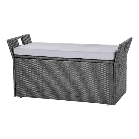 Bingil Outdoor Storage Bench, PE Rattan