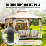 Mesh netting side panel unzipped to show the entrance of the patio gazebo