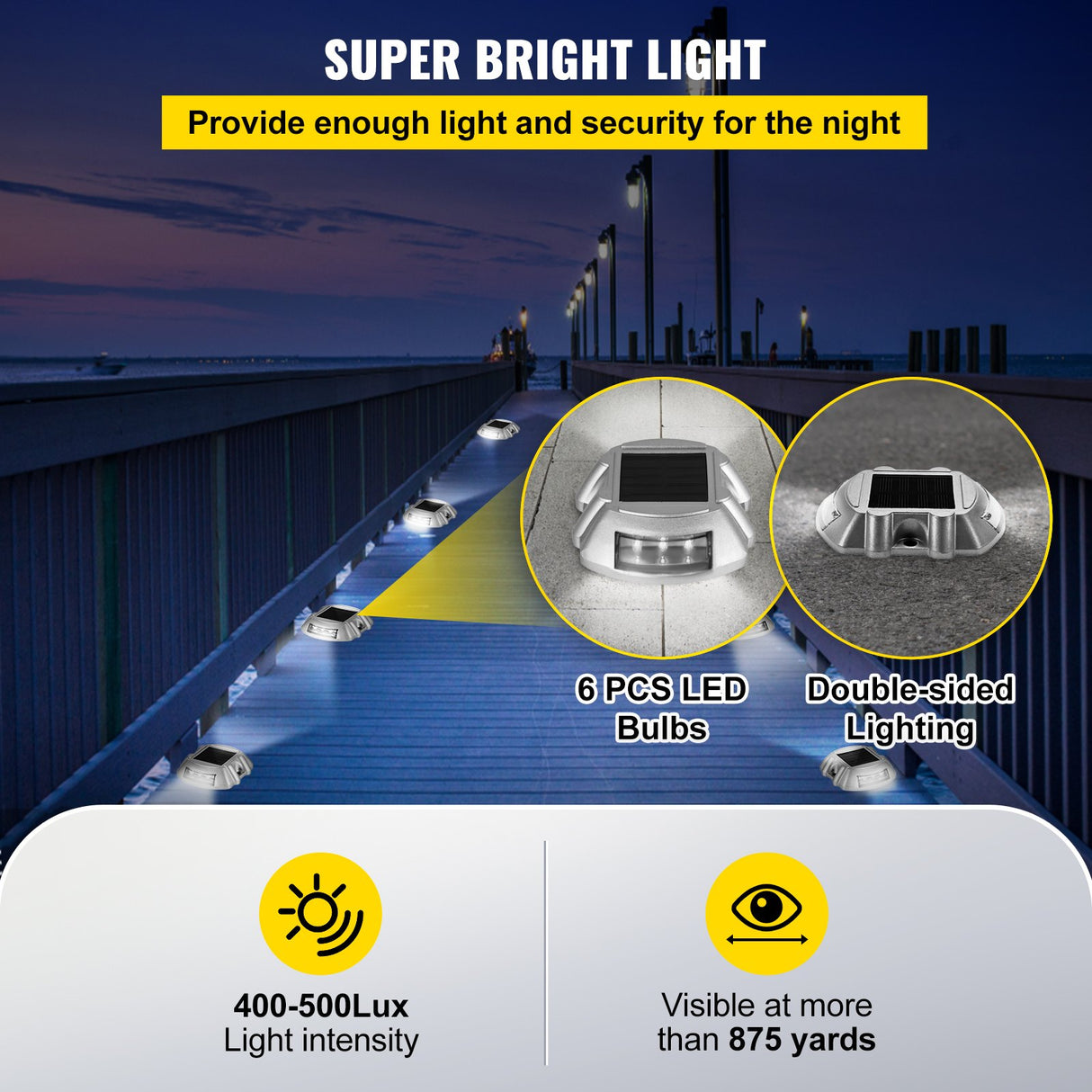 VEVOR Solar Driveway Lights 12-Pack
