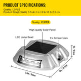 VEVOR Solar Driveway Lights 12-Pack