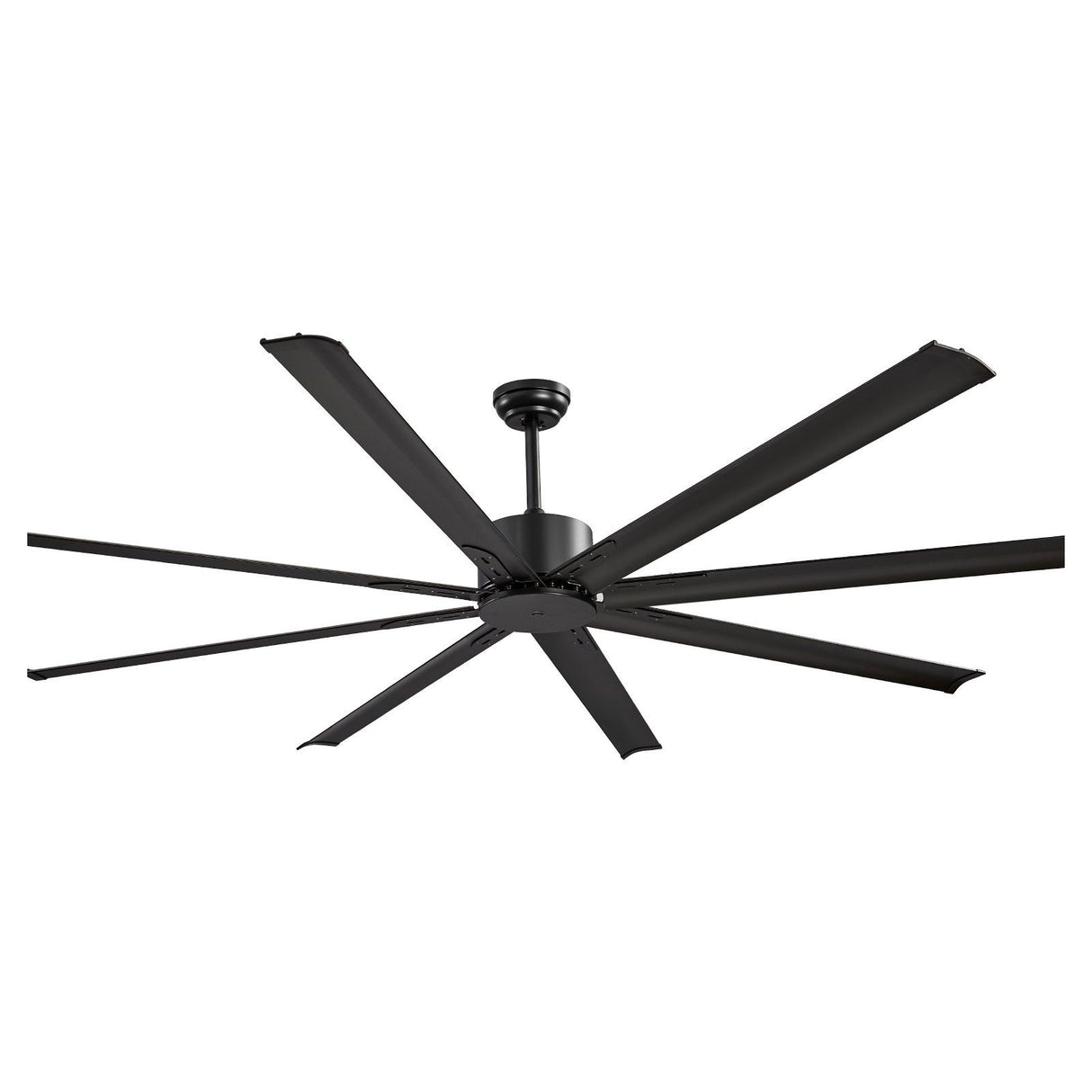 Ceiling fan in a bedroom above the bed for quiet overnight airflow