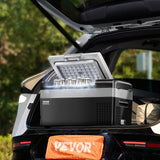 Interior of 20 L portable car freezer showing frozen food storage space