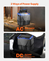 Side view of 35 L single zone compressor car fridge freezer with carry handle