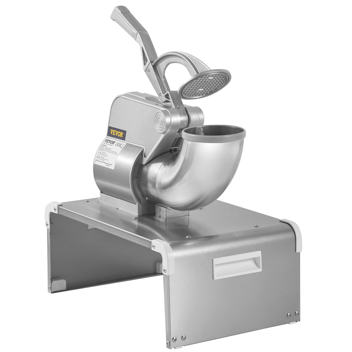 Dimension diagram of the commercial ice shaver and crusher