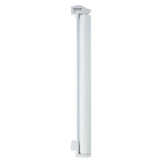 Retractable mesh baby safety gate in white