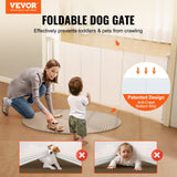 Retractable mesh baby safety gate in white