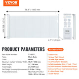 Retractable mesh baby safety gate in white