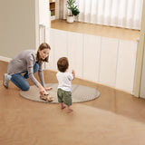 Retractable mesh baby safety gate in white