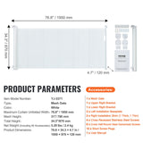 Retractable mesh baby safety gate in white