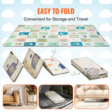 Waterproof baby play mat being wiped clean